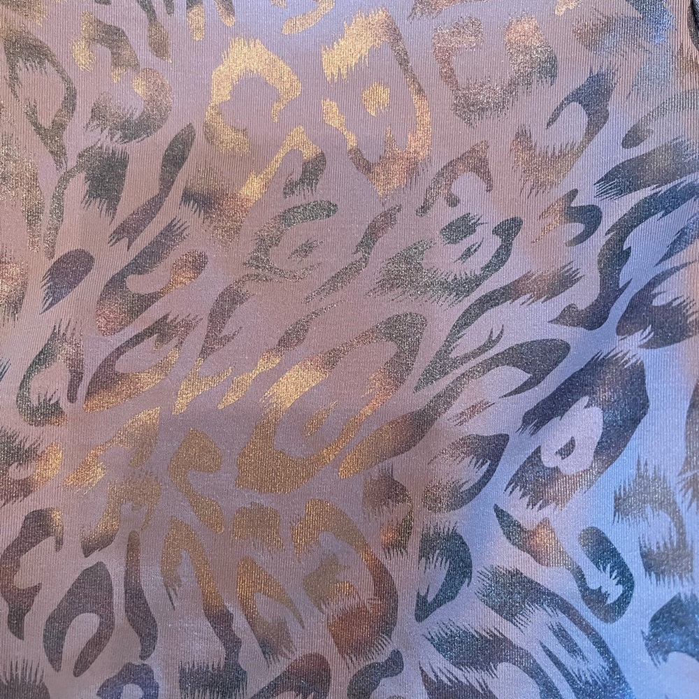 Onzie Animal Print Foil Metallic Midi Legging - Picture 4 of 5